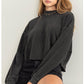 Mock Neck Sweatshirt (Black)