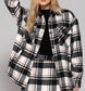 Sawyer Plaid Button Down Shacket (Black/White)