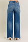 Judy Blue Chew Hem Wide Leg Jeans