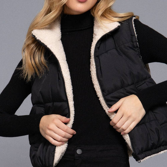 Reversible Puffer Vest (Black)