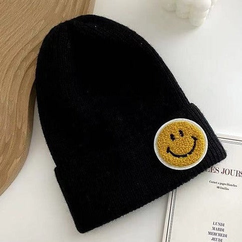 Don't Worry Be Happy Smile Beanie (Black)