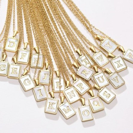 Shannon Shell Initial Necklace