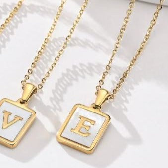 Shannon Shell Initial Necklace