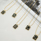 Shannon Initial Block Necklace (Black)