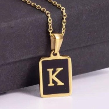 Shannon Initial Necklace (Black)