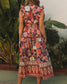 Ruffle Trim Floral Maxi Dress