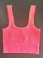 Heat Wave Cropped Tank (Neon Coral)